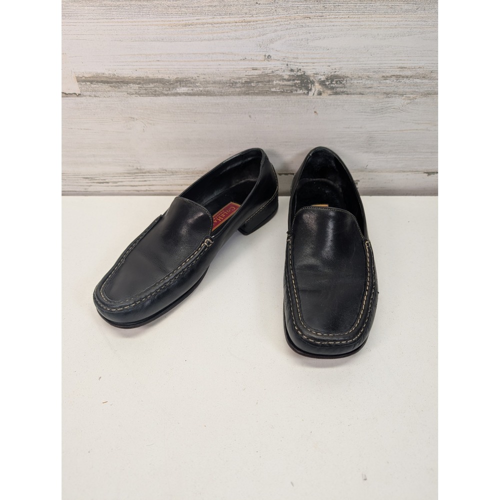 Cole Haan Country Mens Black Leather Loafers Moc Toe Made in Brazil D10249 10B